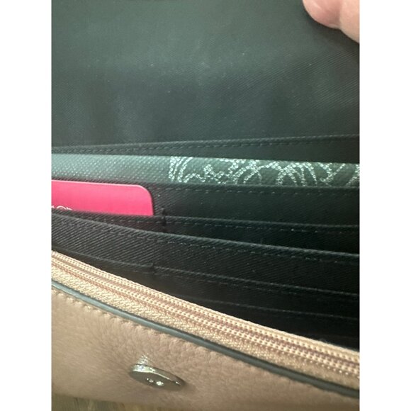 Vince Camuto Zosia Crossbody Bag Silver Chain Strap Wallet Pebbled Leather Pink - Picture 9 of 9